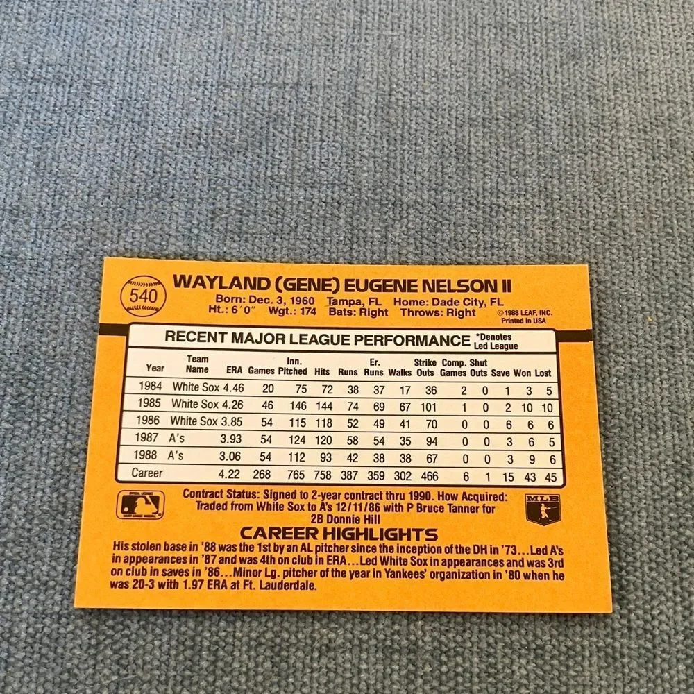 1989 Donruss Oakland A's Baseball Card Trading Card